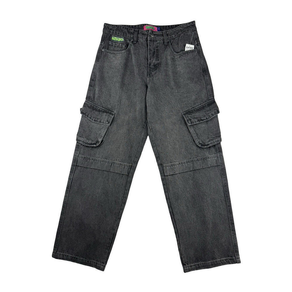 Empyre Loiter Slouchy Cargo Denim Jeans Black Wash Size US 8 - Picture 1 of 4